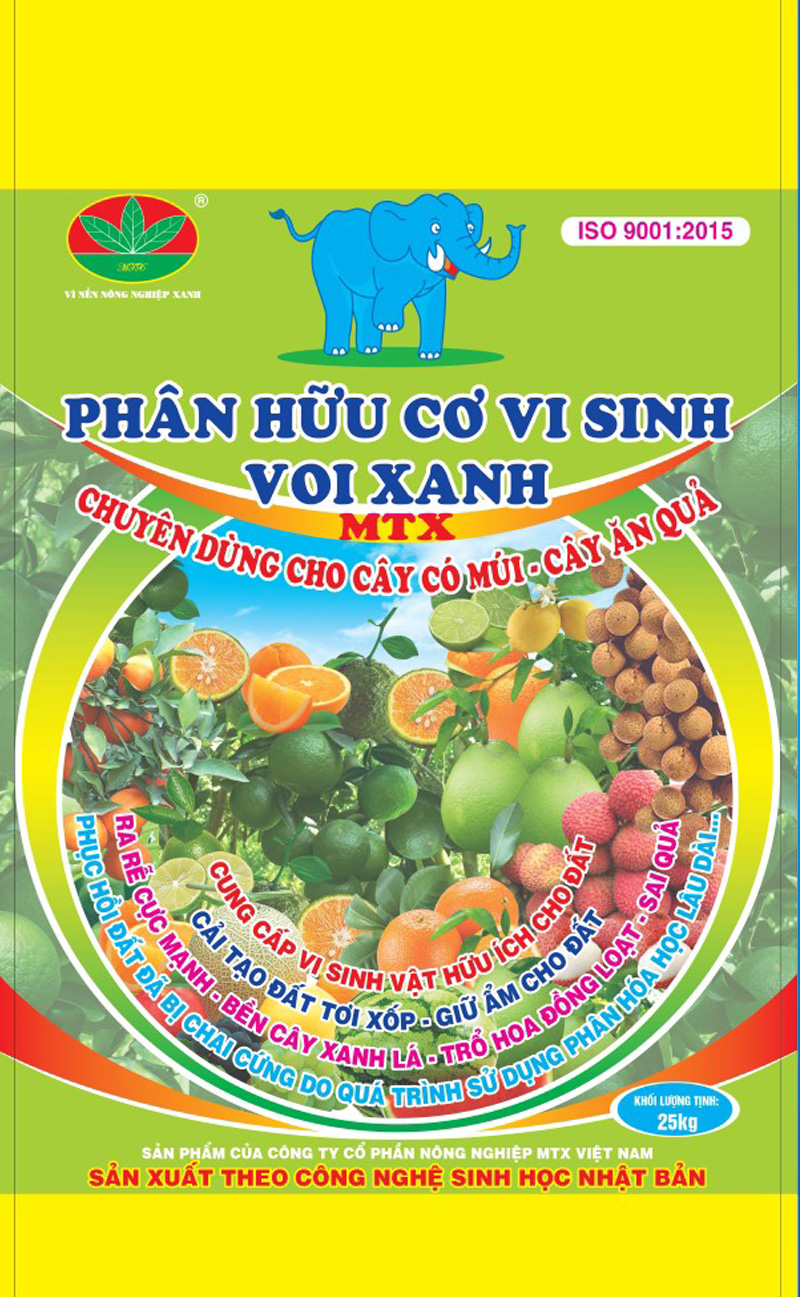 Phân hữu cơ vi sinh voi xanh MTX