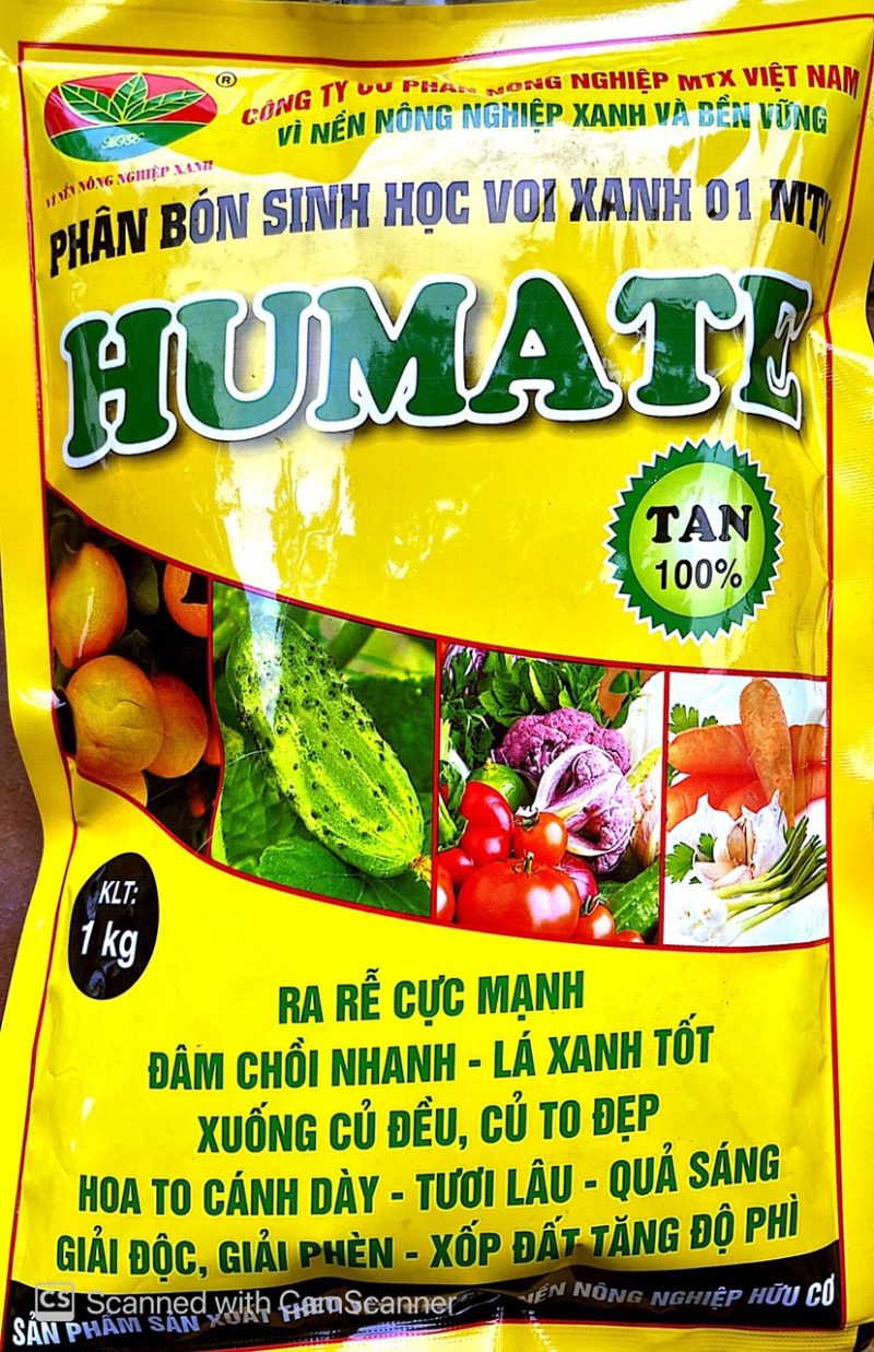 Phân bón sinh học voi xanh 01 MTX Humate